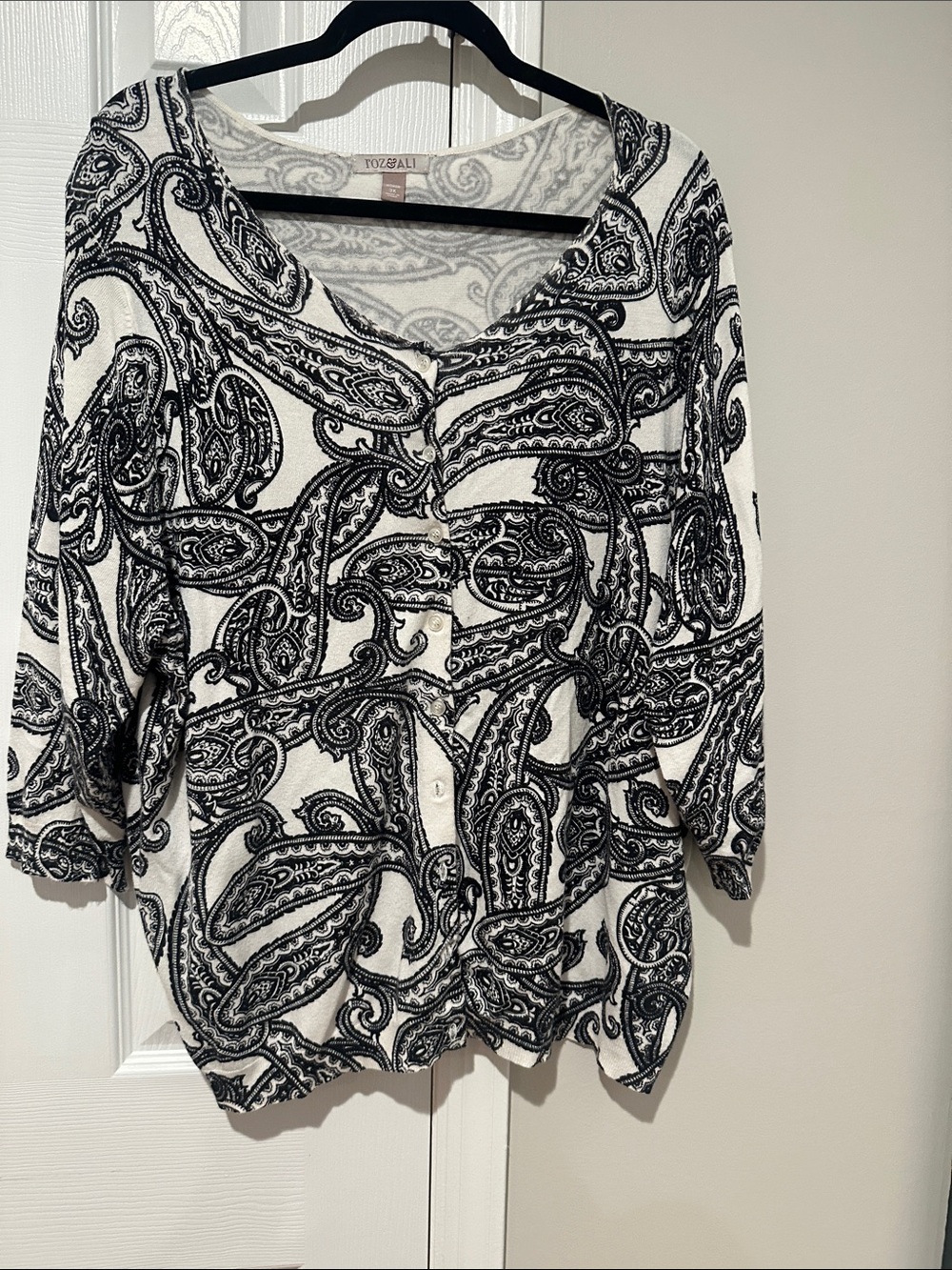 Paisley print cardigan